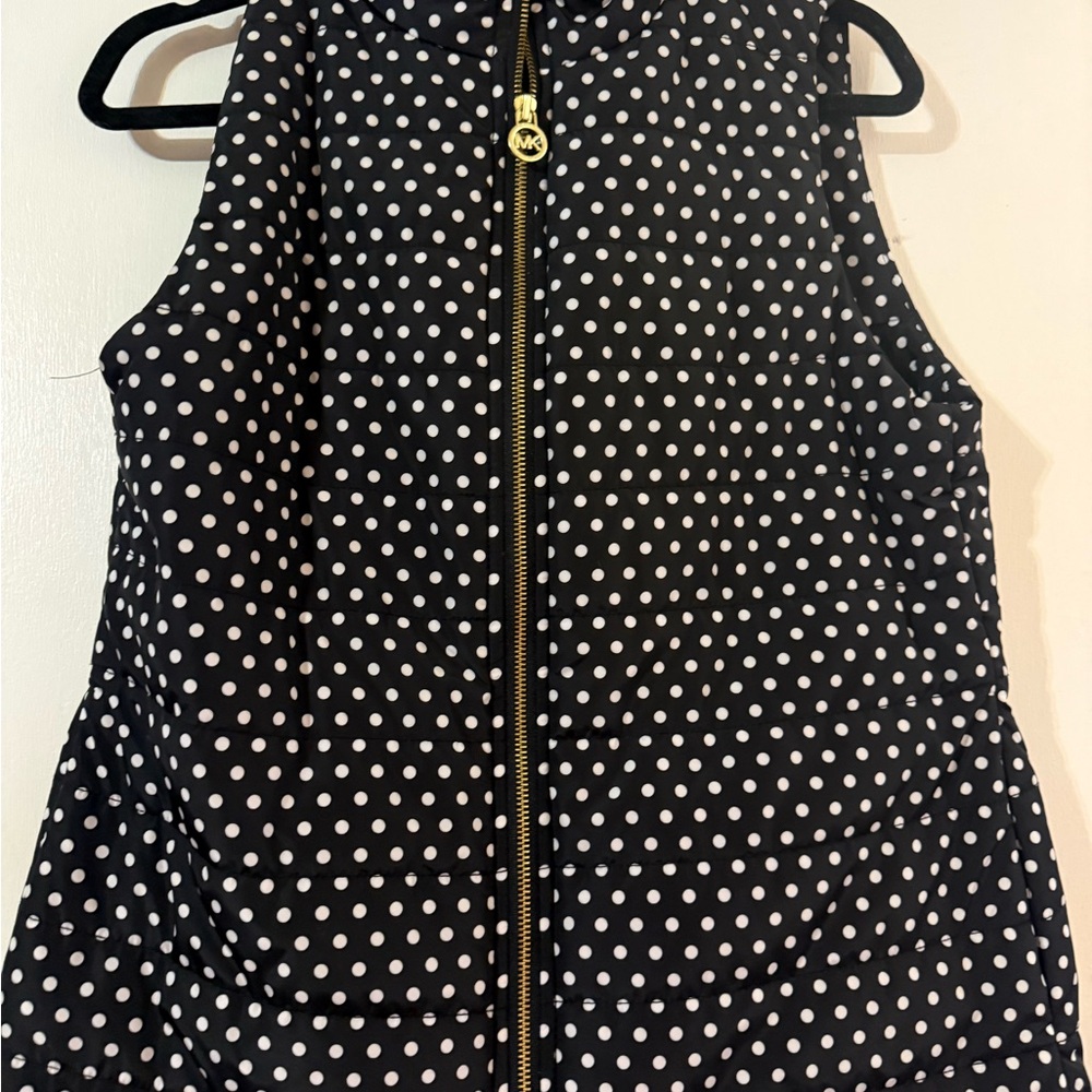 Michael Kors‎ Black and White Polka Dot Vest